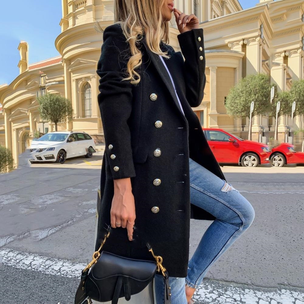 Trench Notch Collar Double Breasted Vintage Coat
