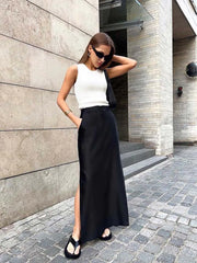 Loose Elegant Ankle-Length Skirt