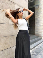 Loose Elegant Ankle-Length Skirt
