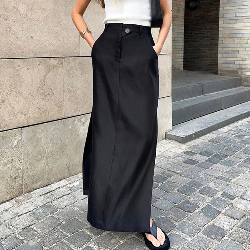 Loose Elegant Ankle-Length Skirt