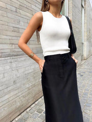 Loose Elegant Ankle-Length Skirt