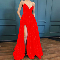 Black V-neck Prom Party Evening Dresses