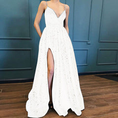 Black V-neck Prom Party Evening Dresses