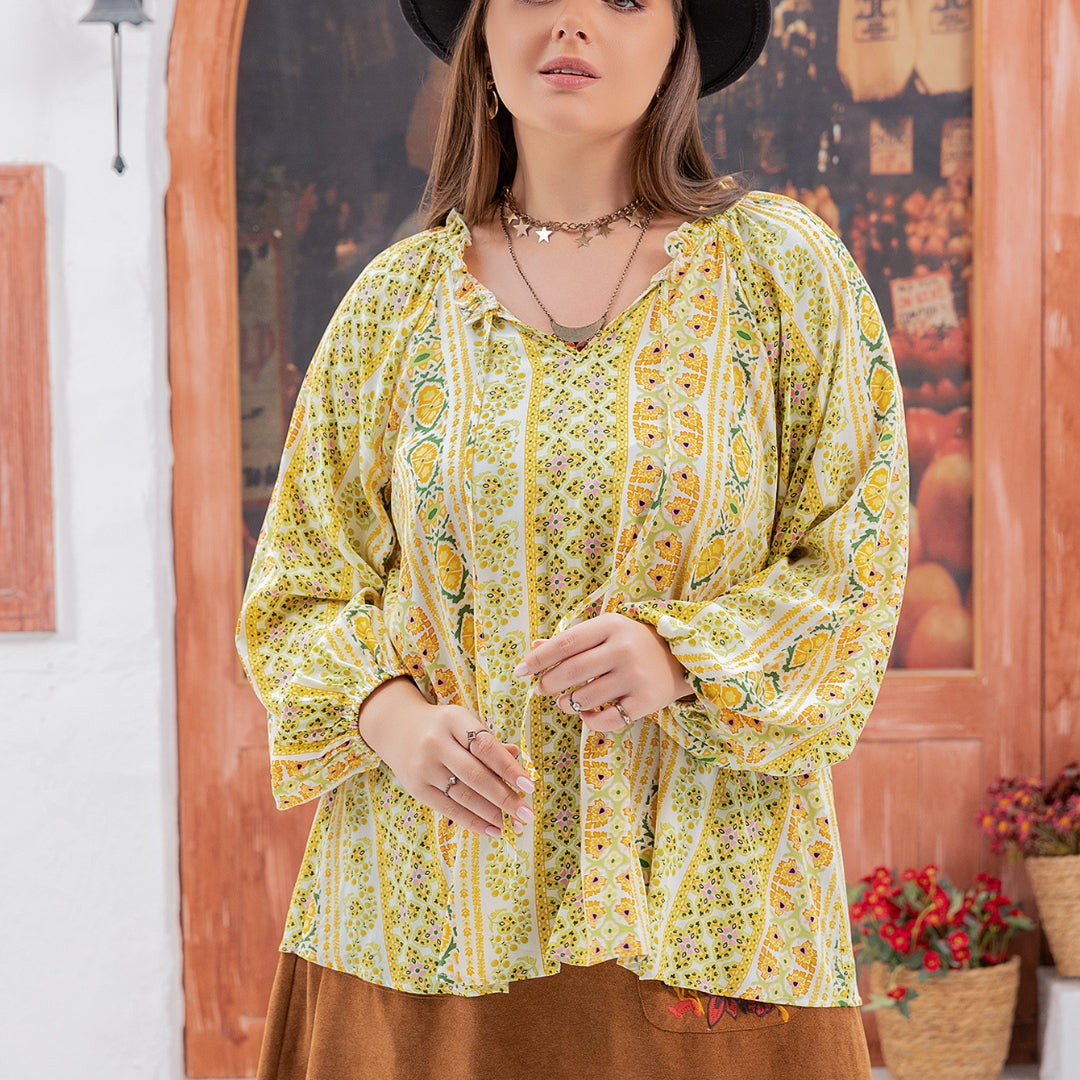 PLUS SIZE Melina Long Sleeve Blouse