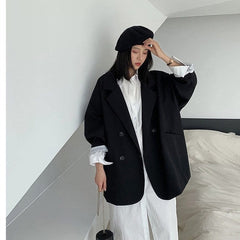 Minimalist Solid Outwear Loose Elegant Blazer