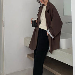 Minimalist Solid Outwear Loose Elegant Blazer