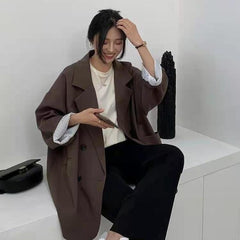 Minimalist Solid Outwear Loose Elegant Blazer