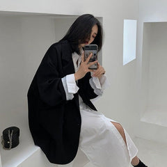 Minimalist Solid Outwear Loose Elegant Blazer