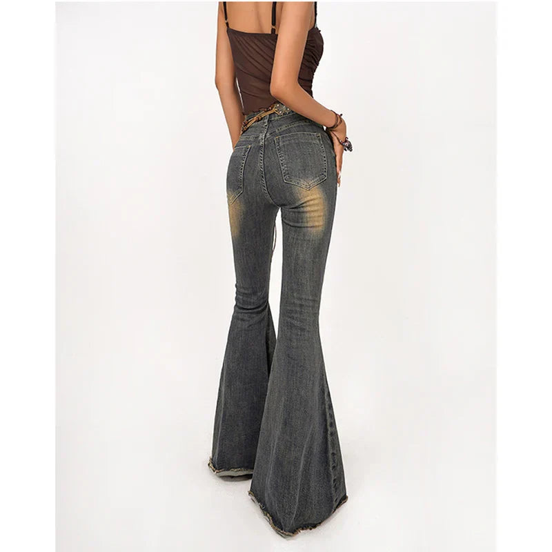 Korean Wide-legged Bell-bottoms Denim Pants
