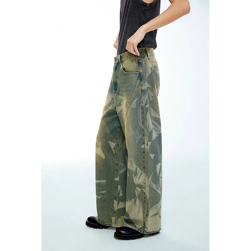 Streetwear Vintage Waisted Wide Leg Denim Pants