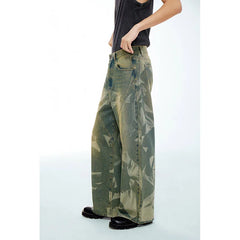 Streetwear Vintage Waisted Wide Leg Denim Pants