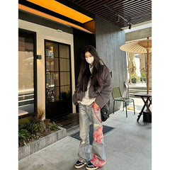 Waist Hip Hop Wide Leg Denim Pants