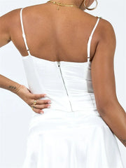 Flowers Sleeveless Strap Camis Summer Clubwear Sexy Low Cut Push Up Tank Bustiers Corsets Crop Tops