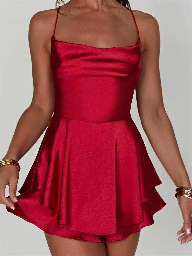 Sleeveless Strap A-Line Party Club Mini Dress