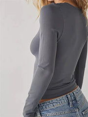 Casual for Hollow Out Basic Slim Female Pullover Fairy Long Sleeve Sexy Tops Tee