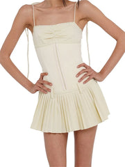 Sleeveless Tie-up Strap Mini Dress