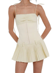 Sleeveless Tie-up Strap Mini Dress