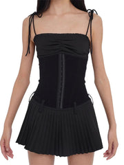 Sleeveless Tie-up Strap Mini Dress