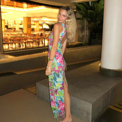 New Chic Sensational Vibrant Nightclub-ready Flirty Maxi Dress
