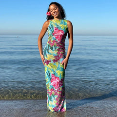 New Chic Sensational Vibrant Nightclub-ready Flirty Maxi Dress