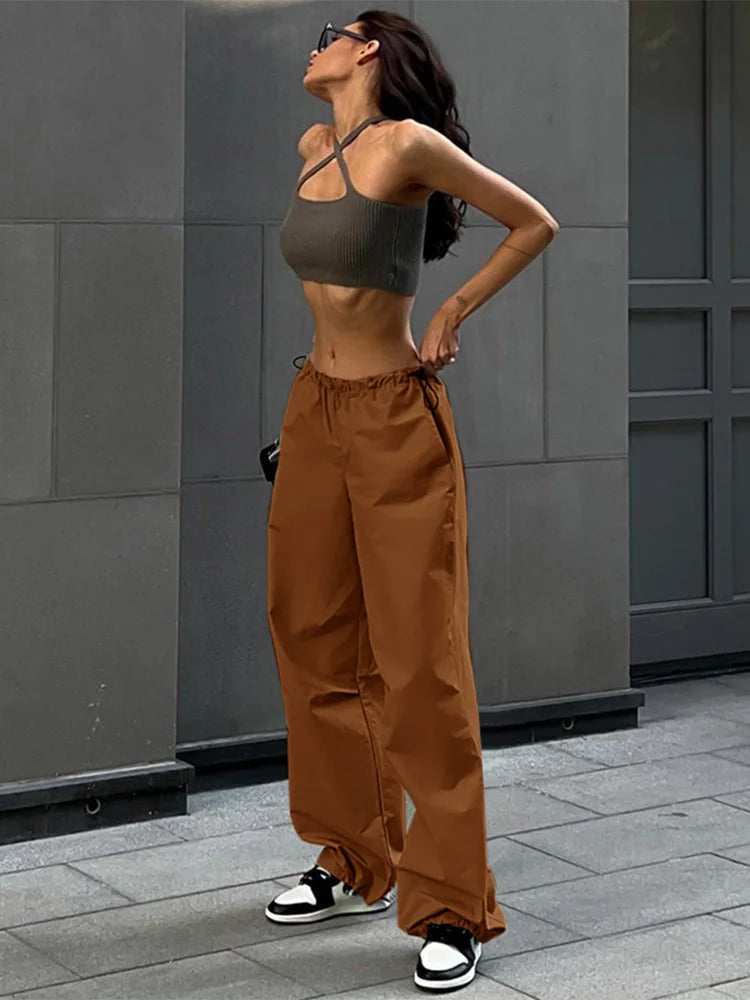 Vintage Baggy Streetwear Pockets Wide Leg High Waist Straight Denim Trouser