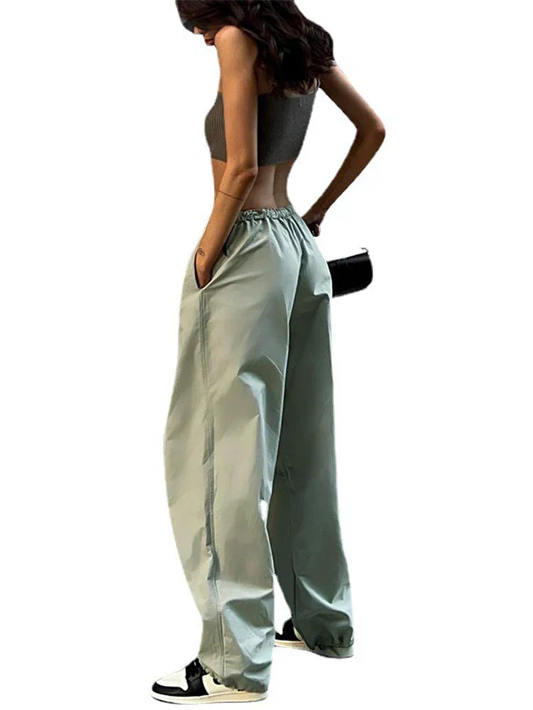 Vintage Baggy Streetwear Pockets Wide Leg High Waist Straight Denim Trouser