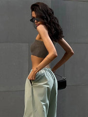 Vintage Baggy Streetwear Pockets Wide Leg High Waist Straight Denim Trouser