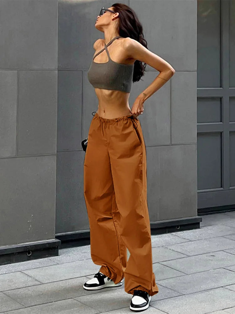 Vintage Baggy Streetwear Pockets Wide Leg High Waist Straight Denim Trouser