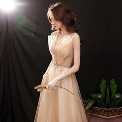 V-Neck Sleeveless Elegant Party Train Dress