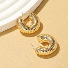 Exaggerate Big Round Circle Drop Dupes Chunky TearDrop Stainless Steel Earring