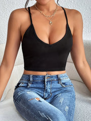 Halter Neck Crop Top-Backless & Criss Cross Detail-Perfect for Summer Crop Top