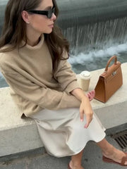 Classic Solid Turtleneck Knitted Warm WomenAutumn Long Sleeve Sweater