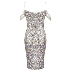 Sequin Crystal Spaghetti Strap Colorful Prom Dresses