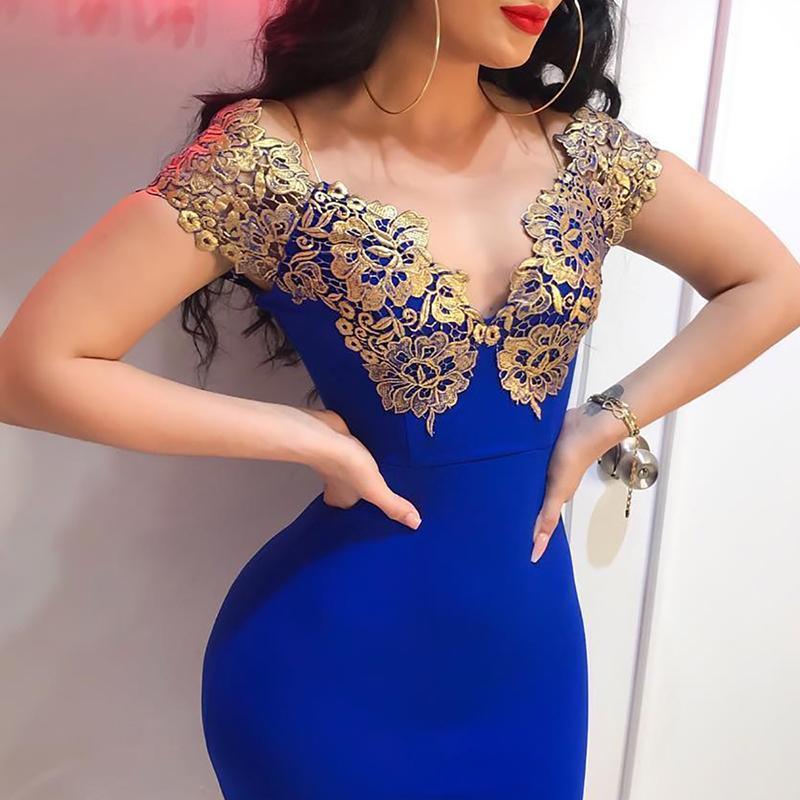 Contrast lace insert bodycon dress