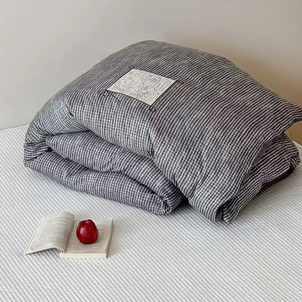 Cotton Houndstooth Jacquard Farmhouse Duvet Cover