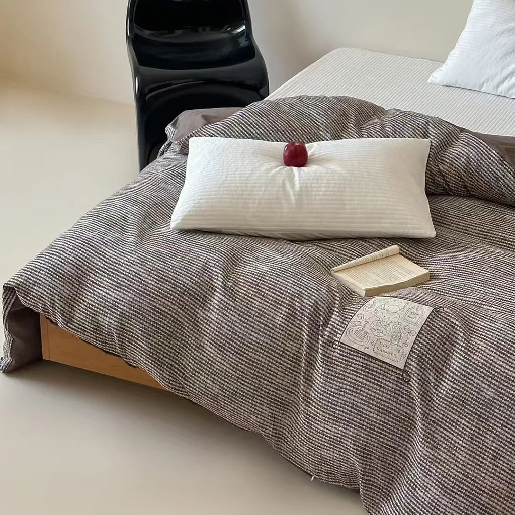 Cotton Houndstooth Jacquard Farmhouse Duvet Cover