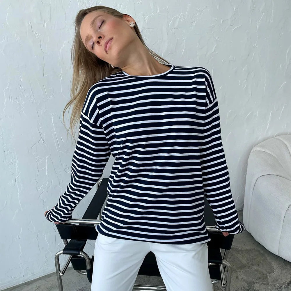 Cotton Spring Fashion Trend Casual O Neck WomenTops T-shirt