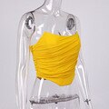 Sleeveless Fashion Strapless Bustier Corset Crop Tops Backless White Tops