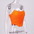 Sleeveless Fashion Strapless Bustier Corset Crop Tops Backless White Tops