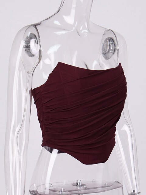 Sleeveless Fashion Strapless Bustier Corset Crop Tops Backless White Tops