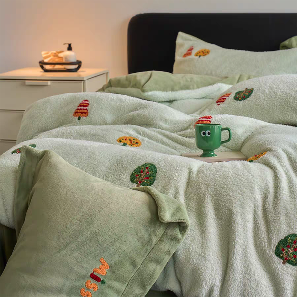 Cute Forest Tufted Duvet Cover