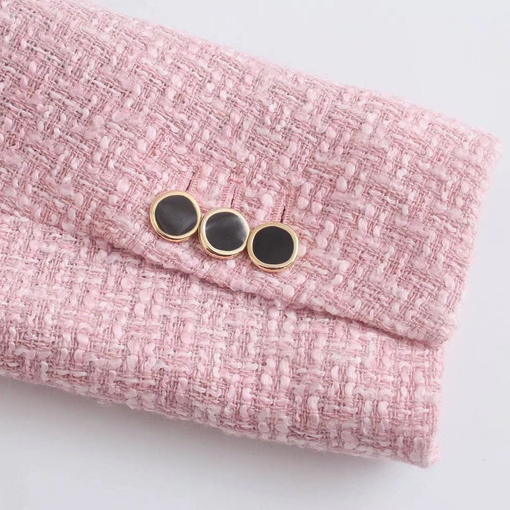 Pink Stitching Slim All-match Blazer