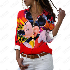 Disney Plus Size Long Sleeve Printed Blouse