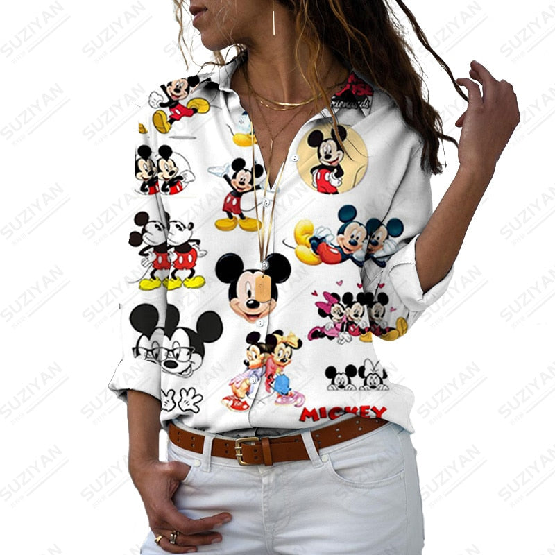 Disney Plus Size Long Sleeve Printed Blouse