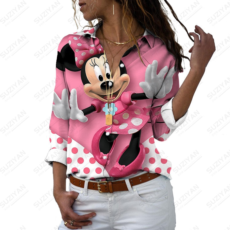 Disney Plus Size Long Sleeve Printed Blouse
