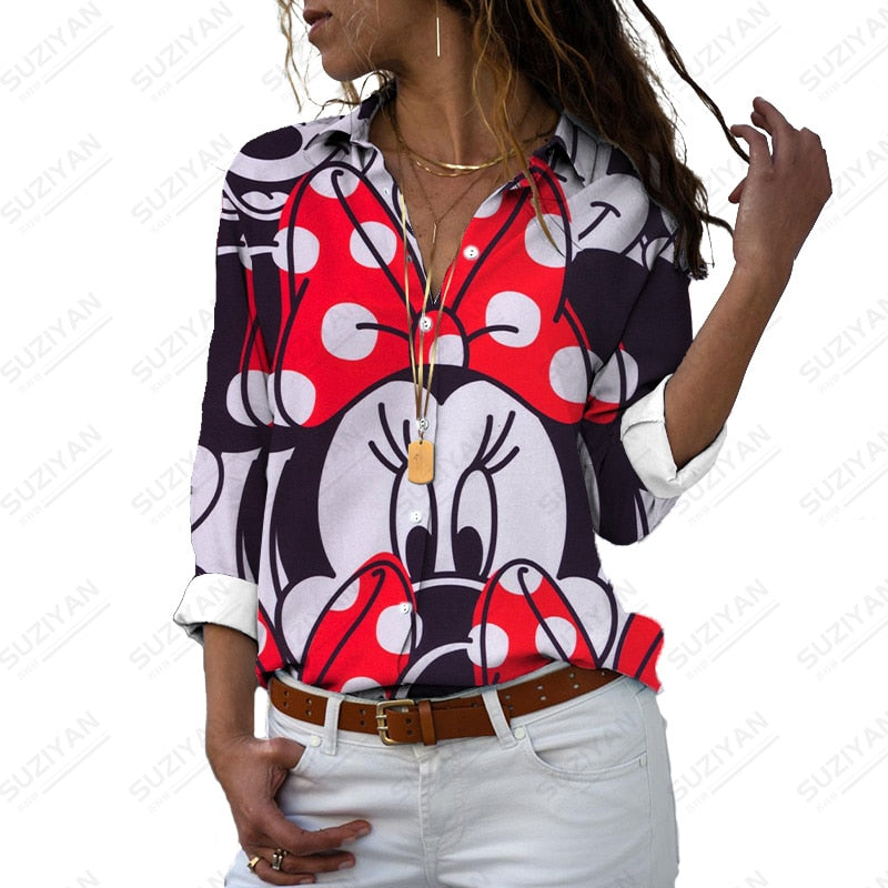 Disney Plus Size Long Sleeve Printed Blouse