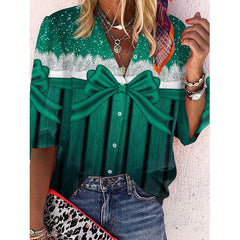 Elegant Loose Abstraction Print Shirt
