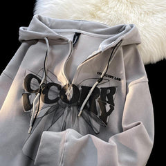 Cool Wind Bow Hooded  Zippe Jacket