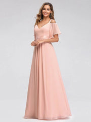 Ever Pretty LongCold Shoulder Chiffon Prom Dresses