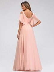 Ever Pretty LongCold Shoulder Chiffon Prom Dresses